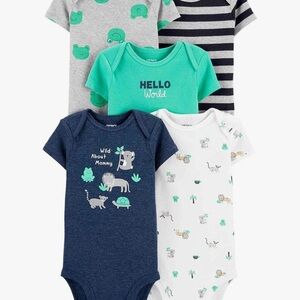 Carter's Bodysuits - Navy, Teal, Gray, White 5-pack